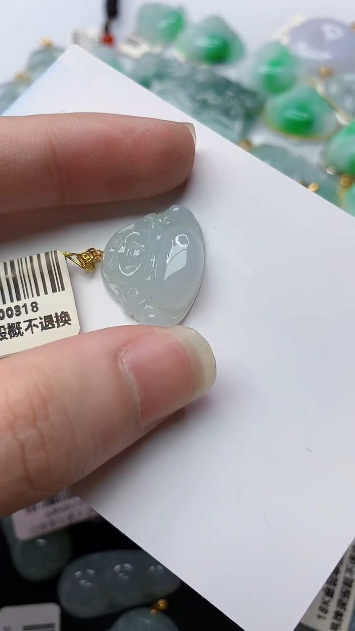 【闪购商品】翡翠颈饰18K金镶嵌51........