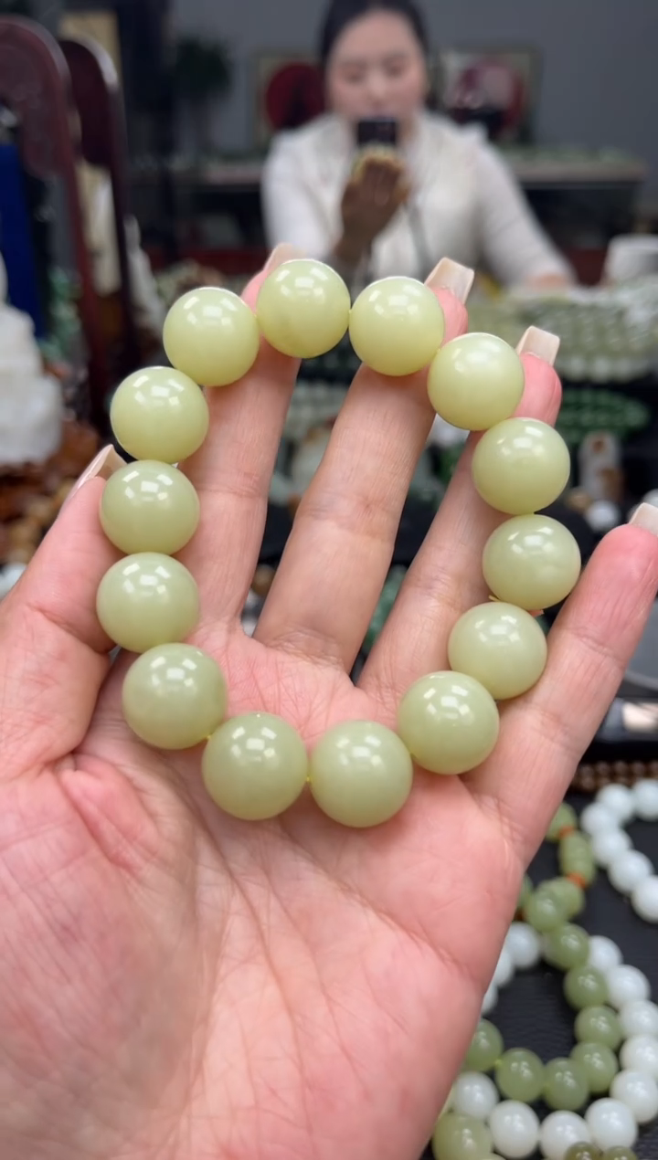 【闪购商品】和田玉手串未镶嵌若羌青黄口卡16