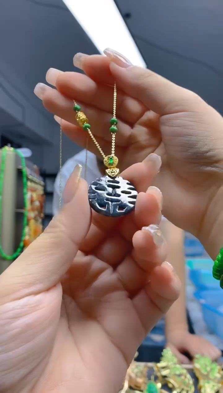 【闪购商品】翡翠耳饰合金211翡翠锁骨链