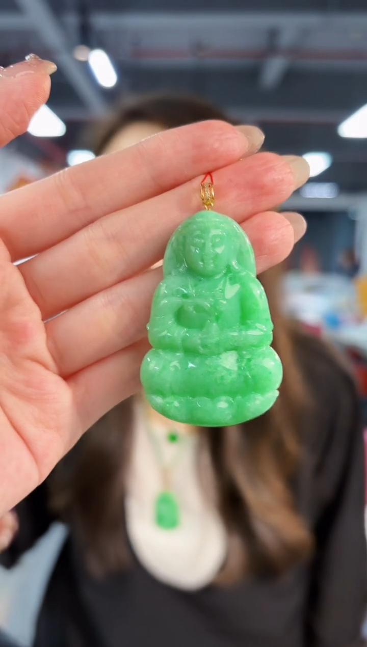 【闪购商品】翡翠颈饰18K金镶嵌缅料A货/支持复检/一件