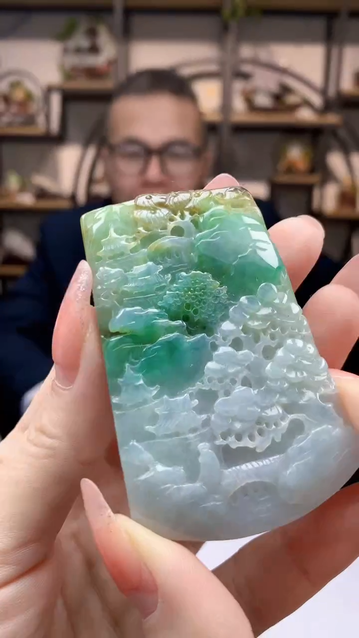 【闪购商品】定制翡翠未镶嵌1063ry-毛货挂件23