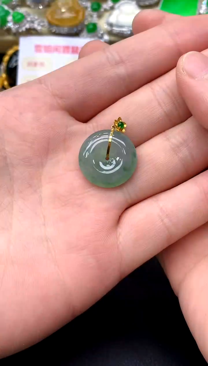 颈饰18K金镶嵌翡翠368-中国好珍宝