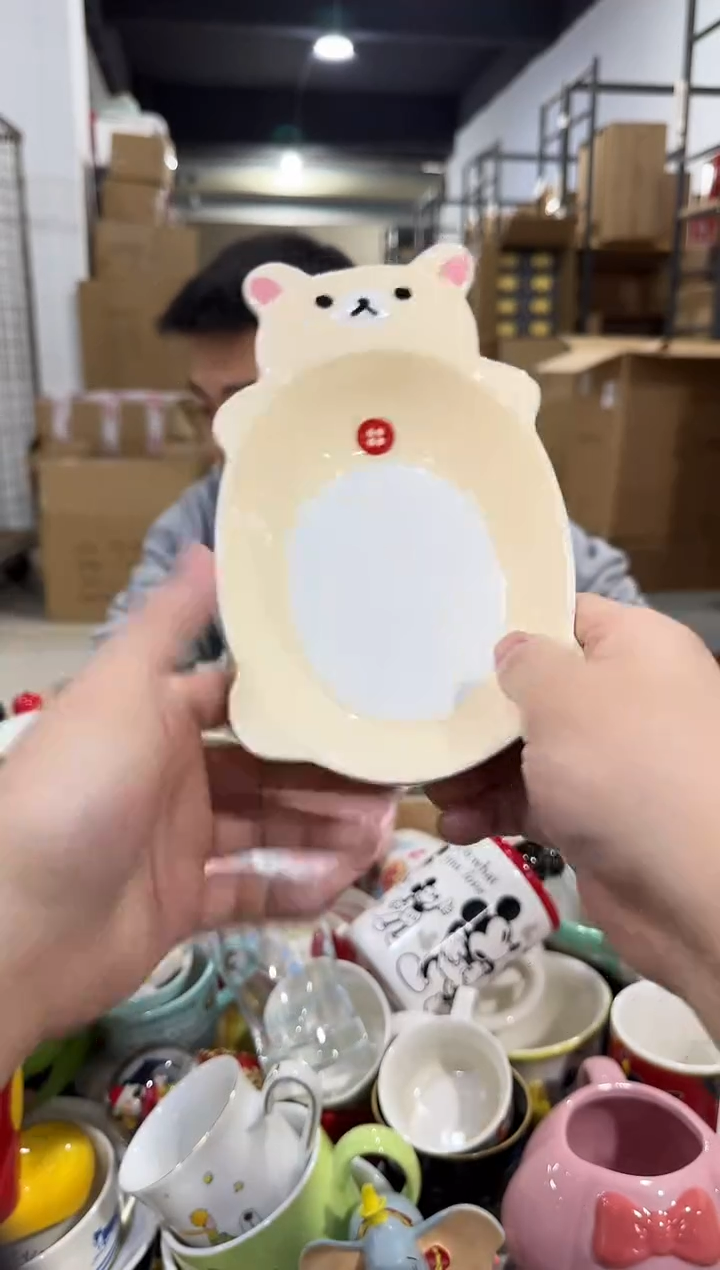 瓷片原盒 熊妹大肚碗