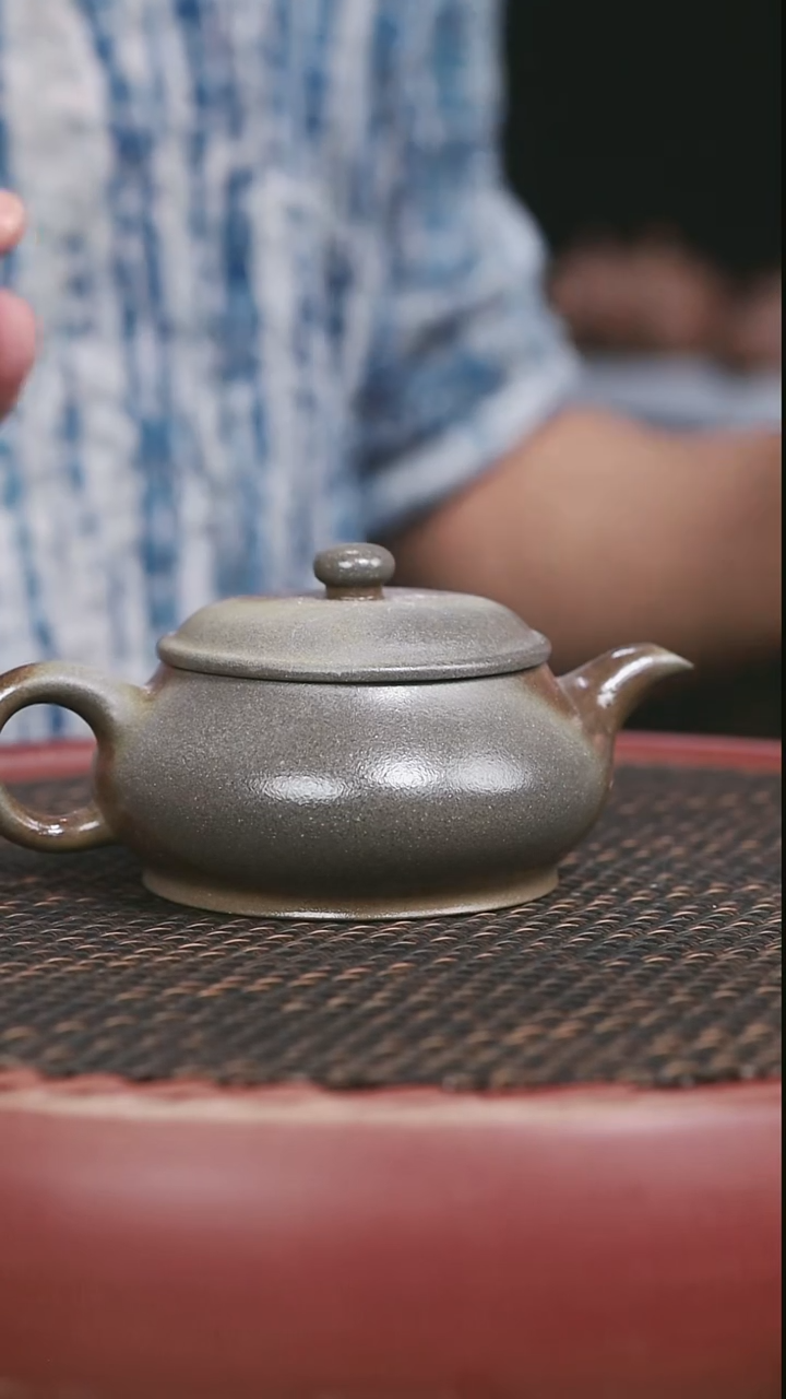茶壶紫砂2号柴烧蟹壳青明炉220CC