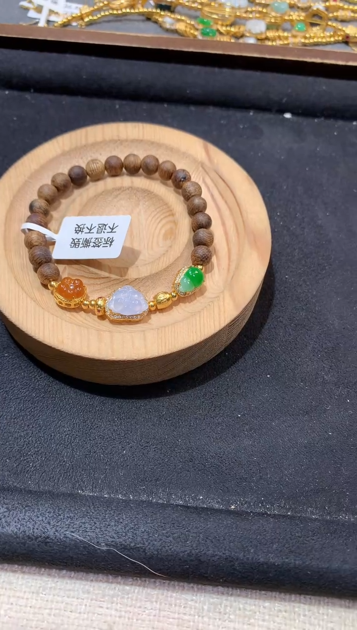 银S925镶嵌手串翡翠手串