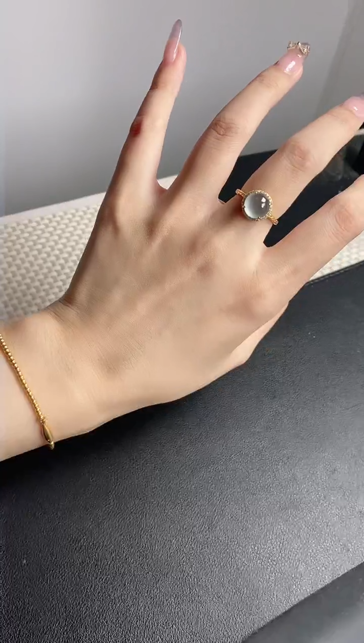 翡翠戒指银S925镶嵌5151-8