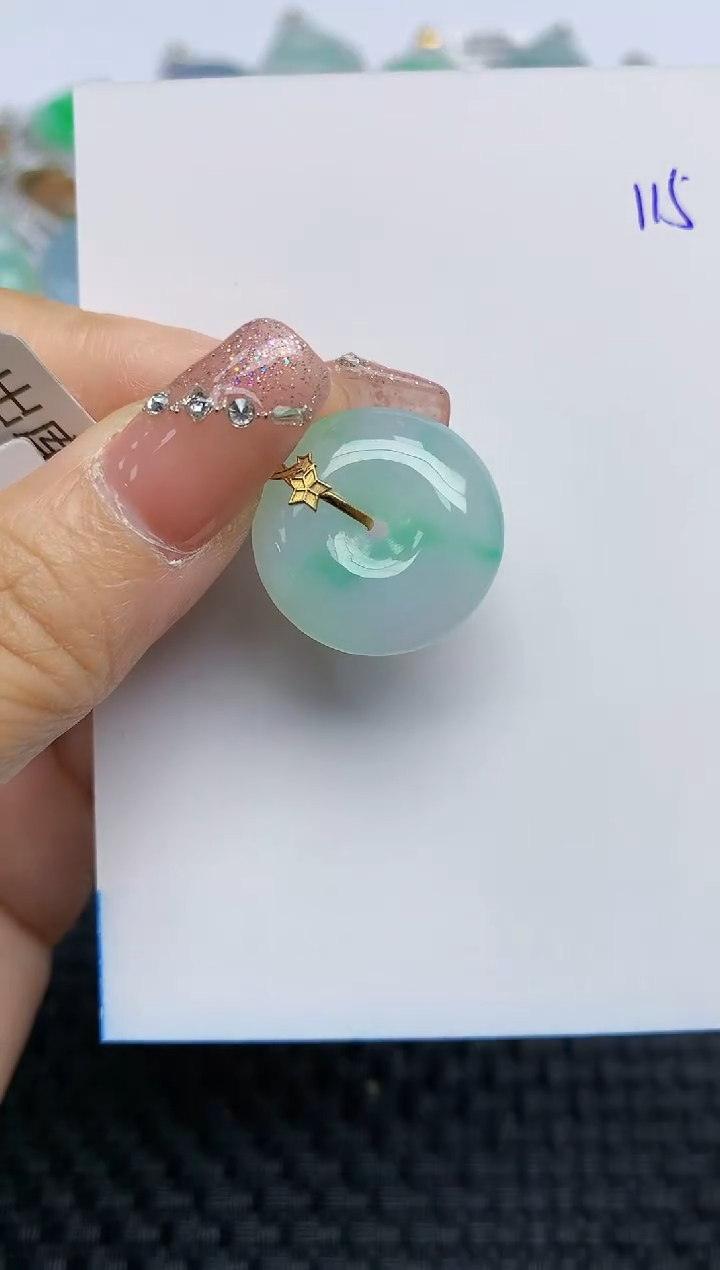 【闪购商品】翡翠颈饰18K金镶嵌天然A货翡翠 115