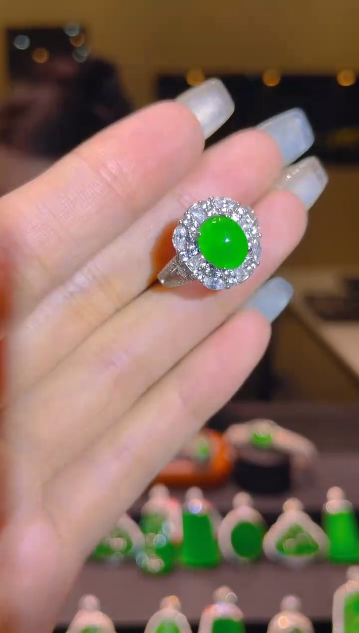 翡翠银S925镶嵌吊坠(不含链)A3