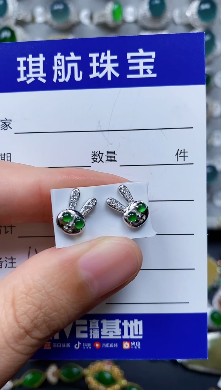 【闪购商品】翡翠耳饰银S925镶嵌0157