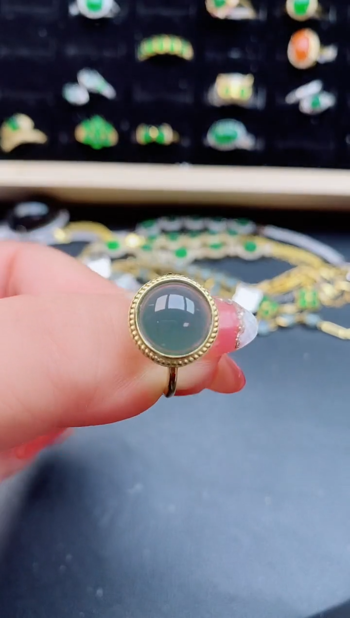 【闪购商品】翡翠戒指银S925镶嵌12121