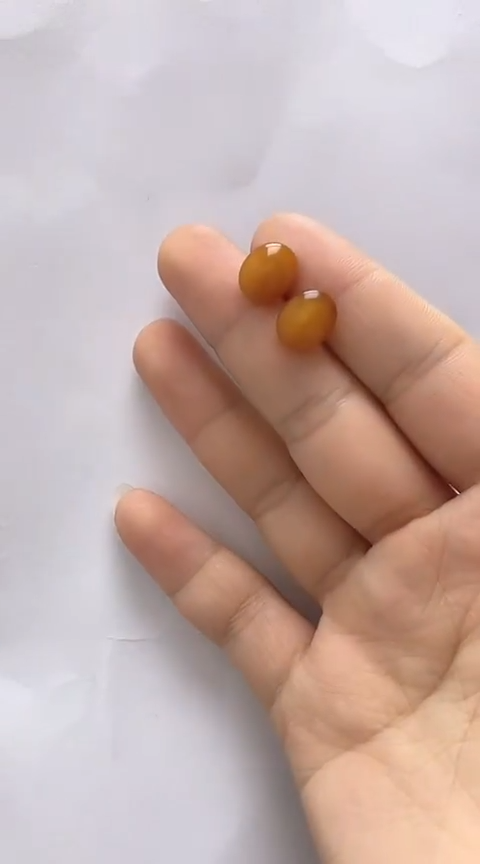 【闪购商品】琥珀裸石银S925镶嵌蜜蜡耳钉