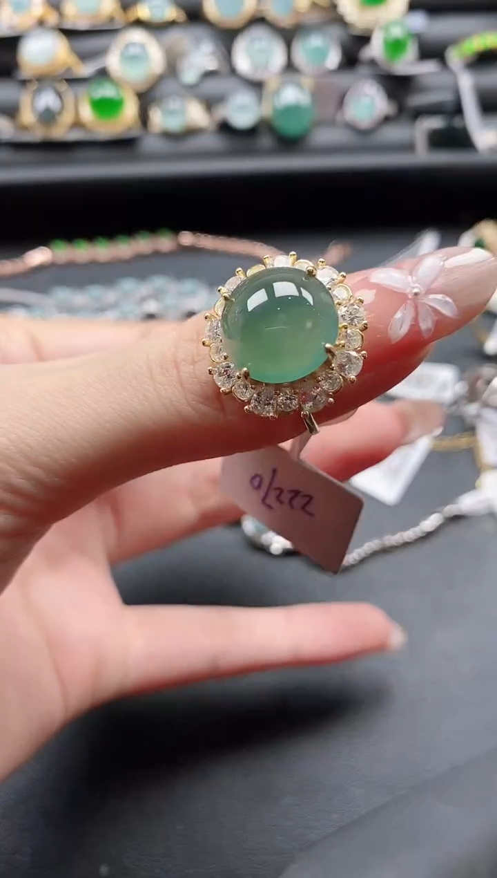 【闪购商品】翡翠戒指银S925镶嵌1111