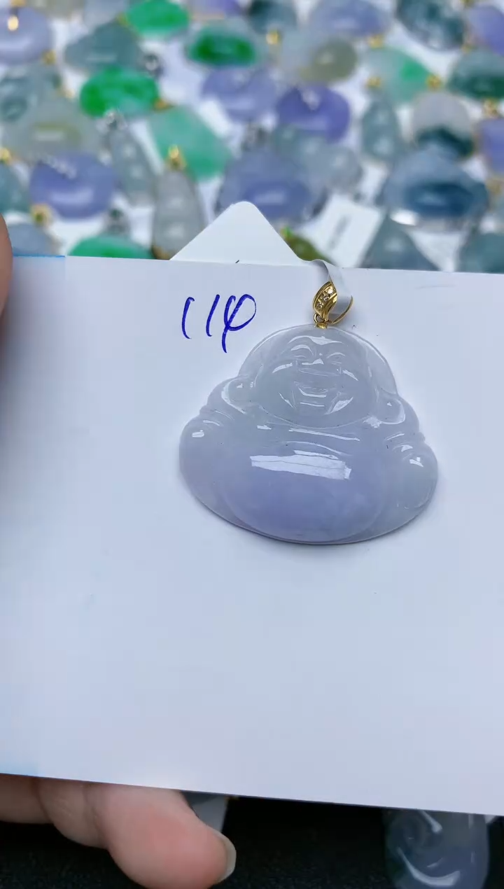 【闪购商品】翡翠颈饰18K金镶嵌天然翡翠A货    