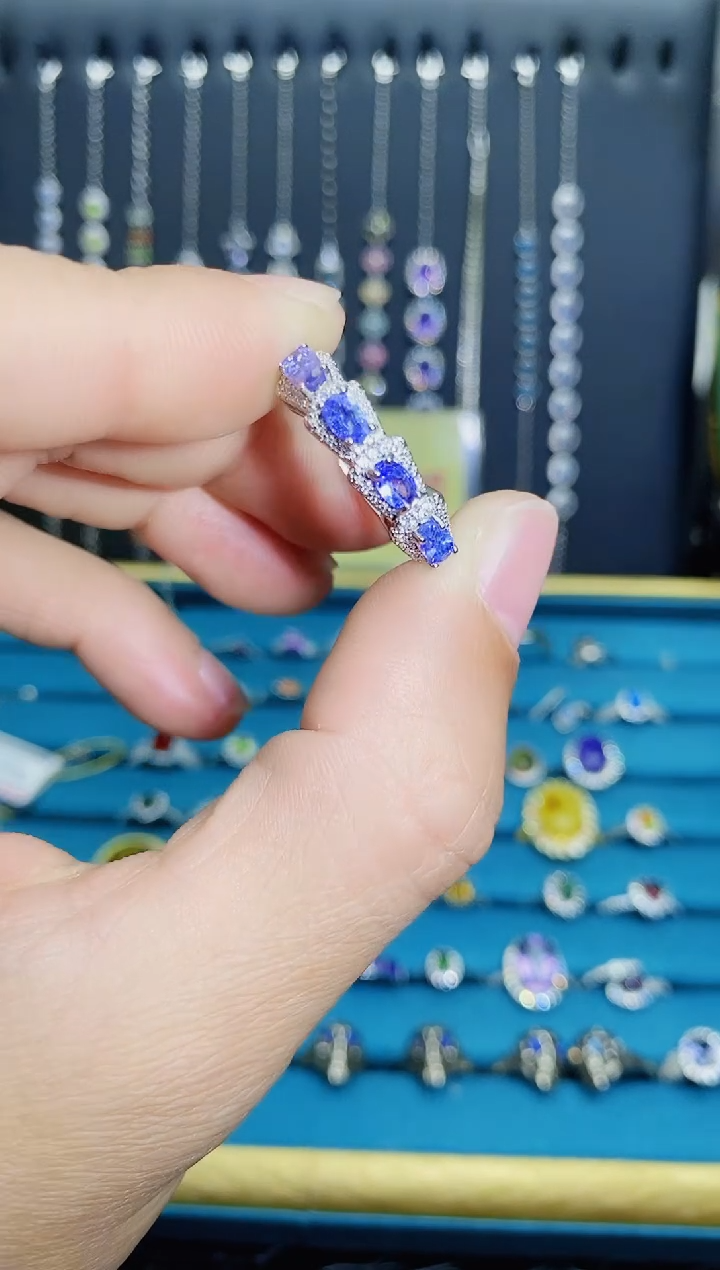 【闪购商品】坦桑石戒指银S925镶嵌1121