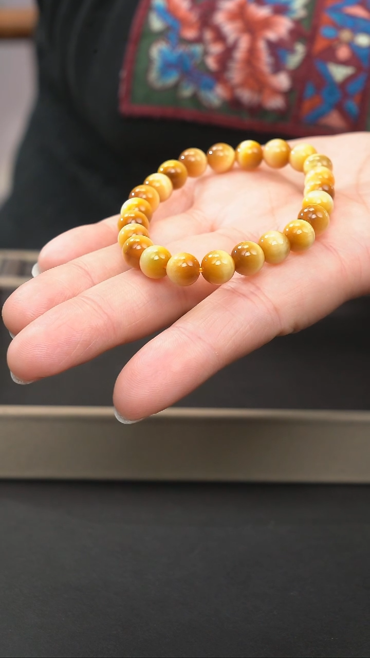 【闪购商品】黄晶手绳银S925镶嵌虎睛