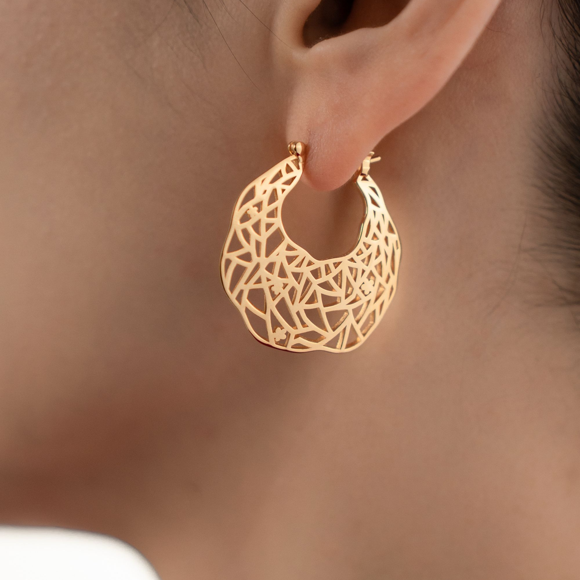 925银耳饰 【山巾子·冰梅纹】原创古雅系列冰梅纹纯银耳扣耳饰211