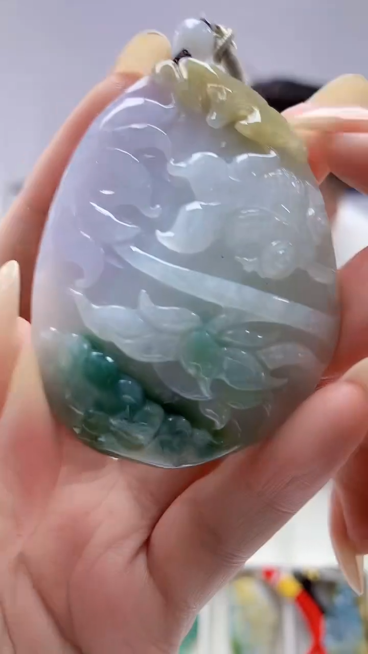 定制翡翠未镶嵌5060DD-毛货挂件47