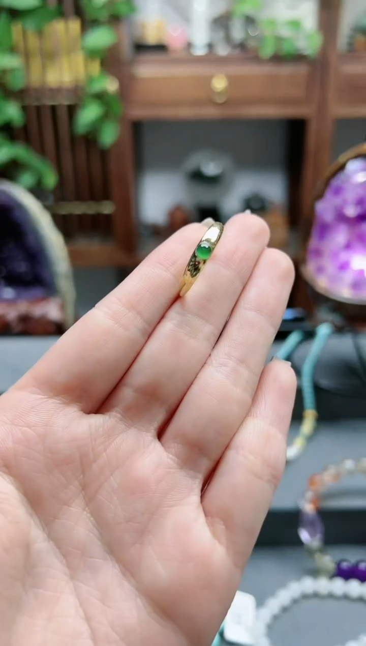 【闪购商品】翡翠戒指银S925镶嵌翡翠戒指*2 LXY