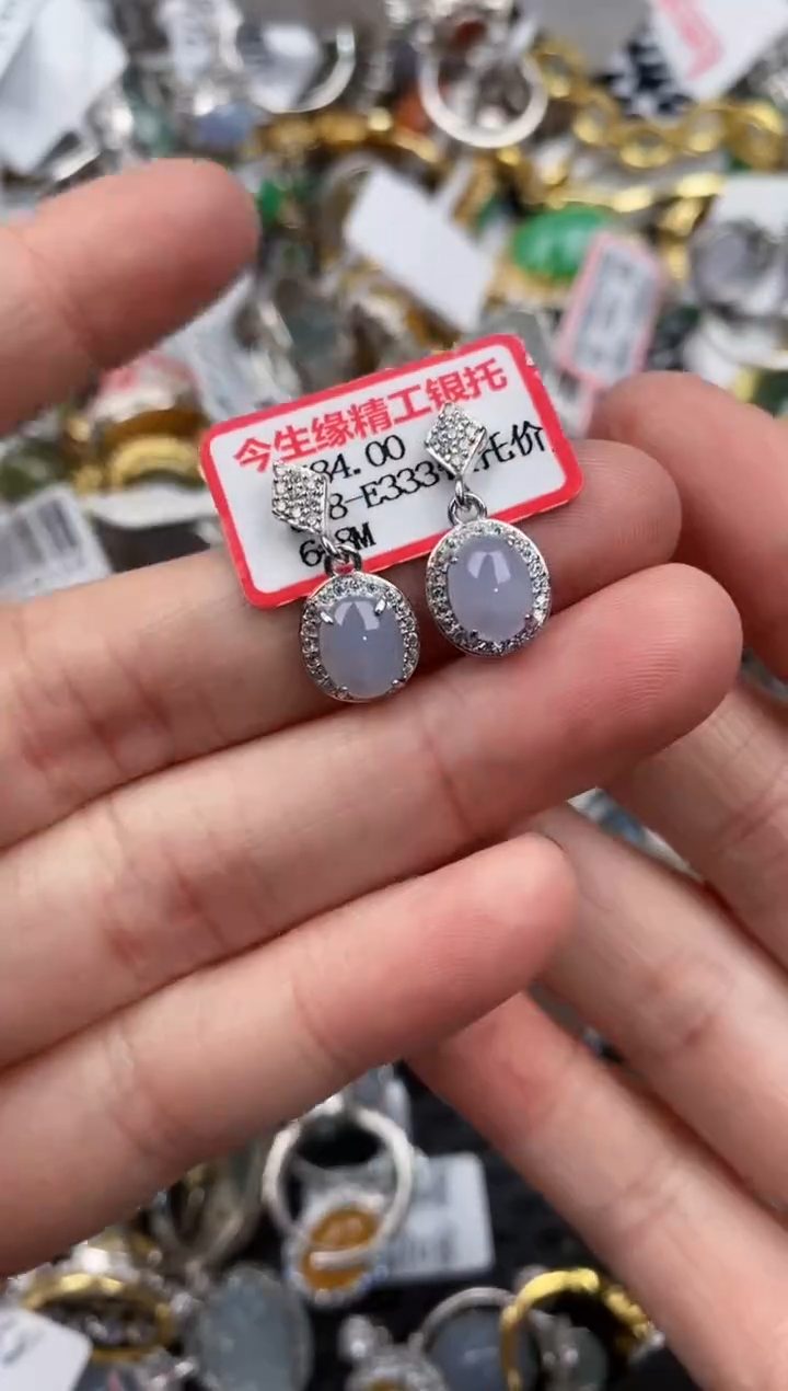 银S925镶嵌戒指翡翠888   1