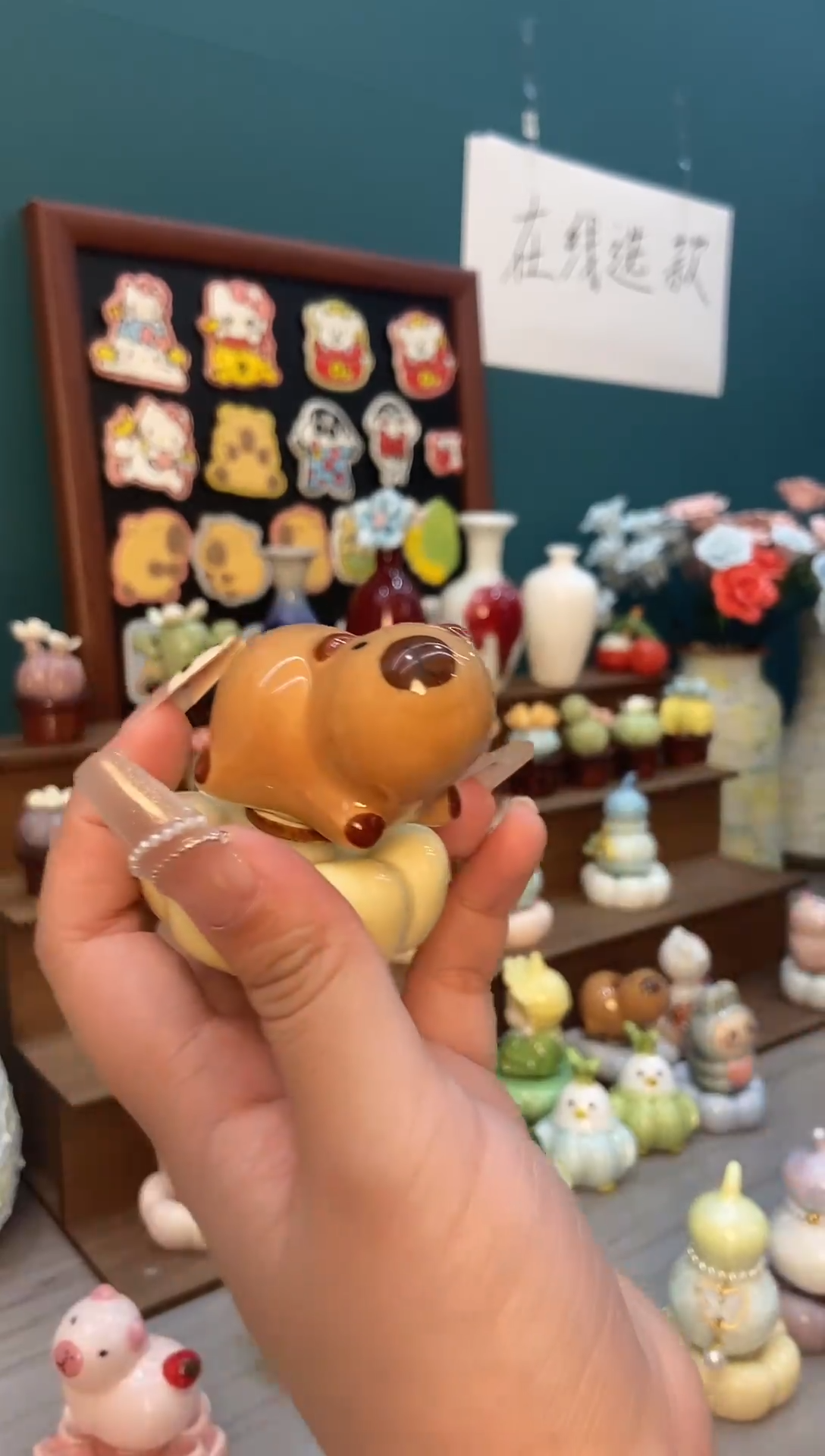 摆件陶咖色卡皮吧啦景德镇陶瓷1个装