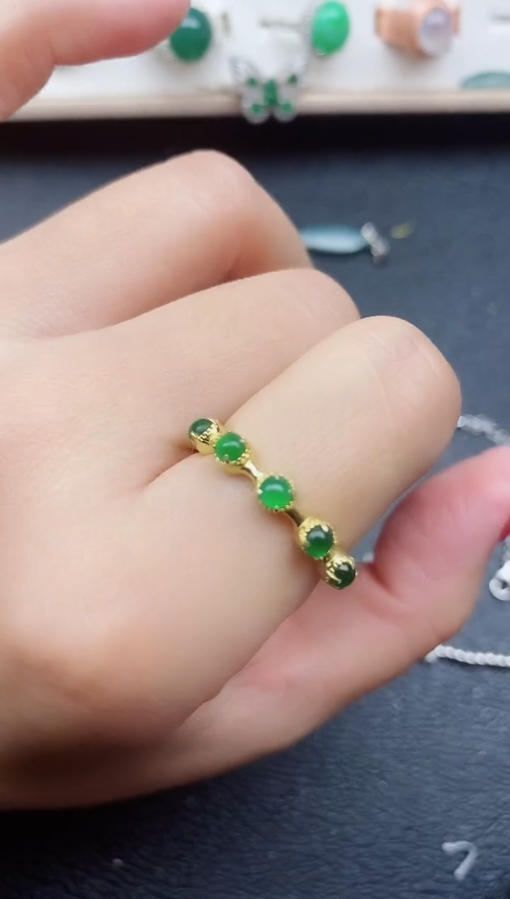 【闪购商品】翡翠戒指银S925镶嵌11111