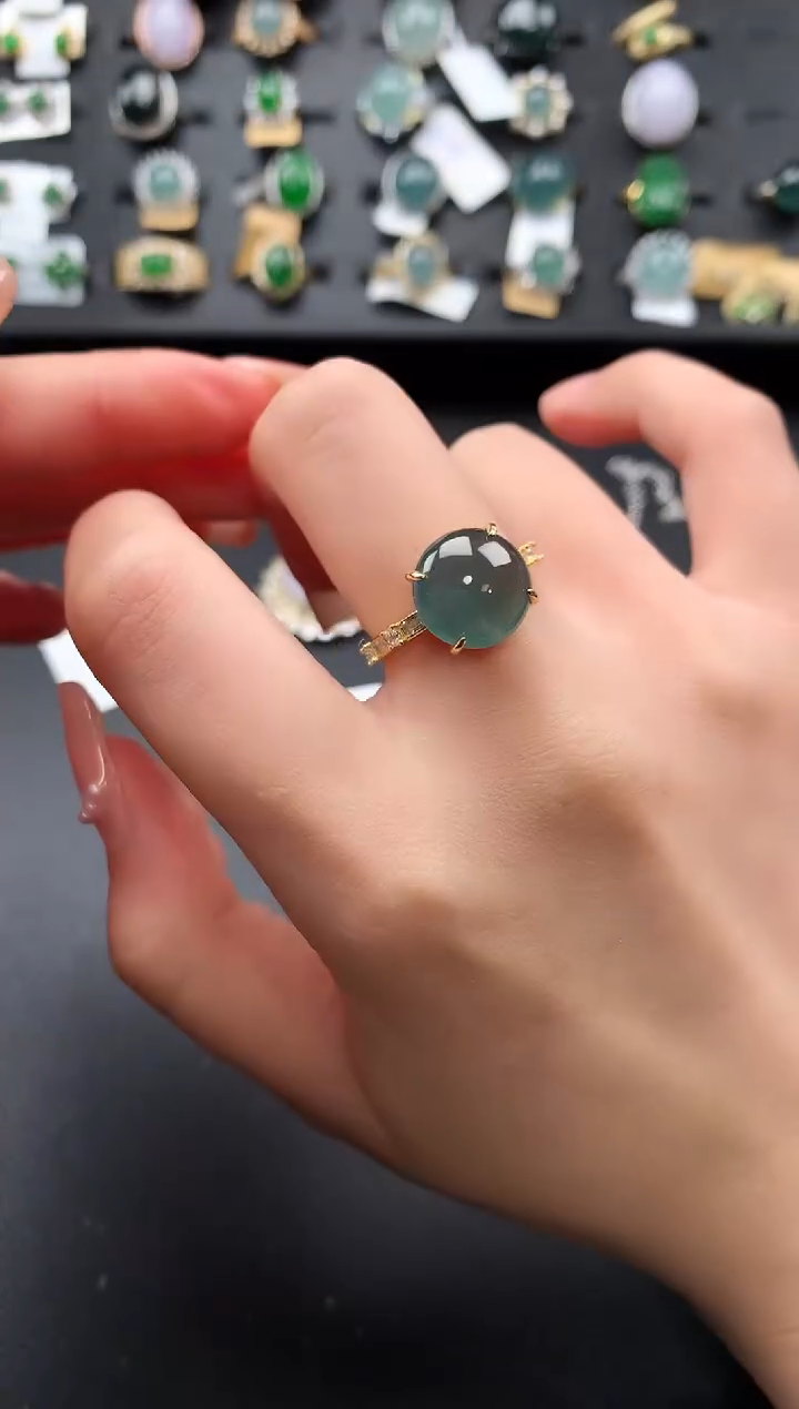 【闪购商品】翡翠戒指银S925镶嵌52141