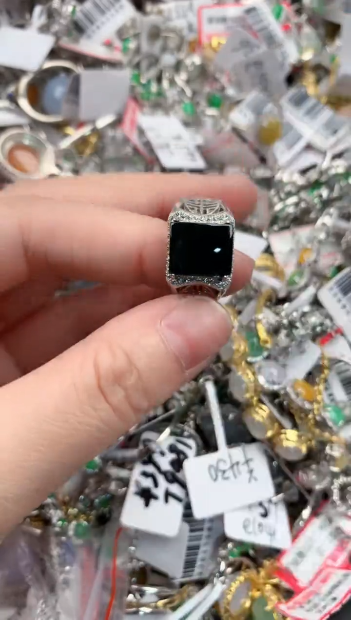 银S925镶嵌戒指翡翠12             2