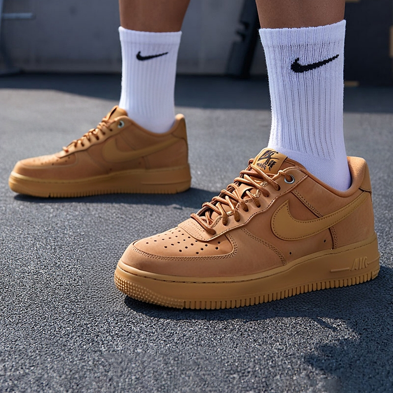 Nike耐克官方男鞋小麦色AIR FORCE 1空军一号低帮休闲板鞋运动鞋
