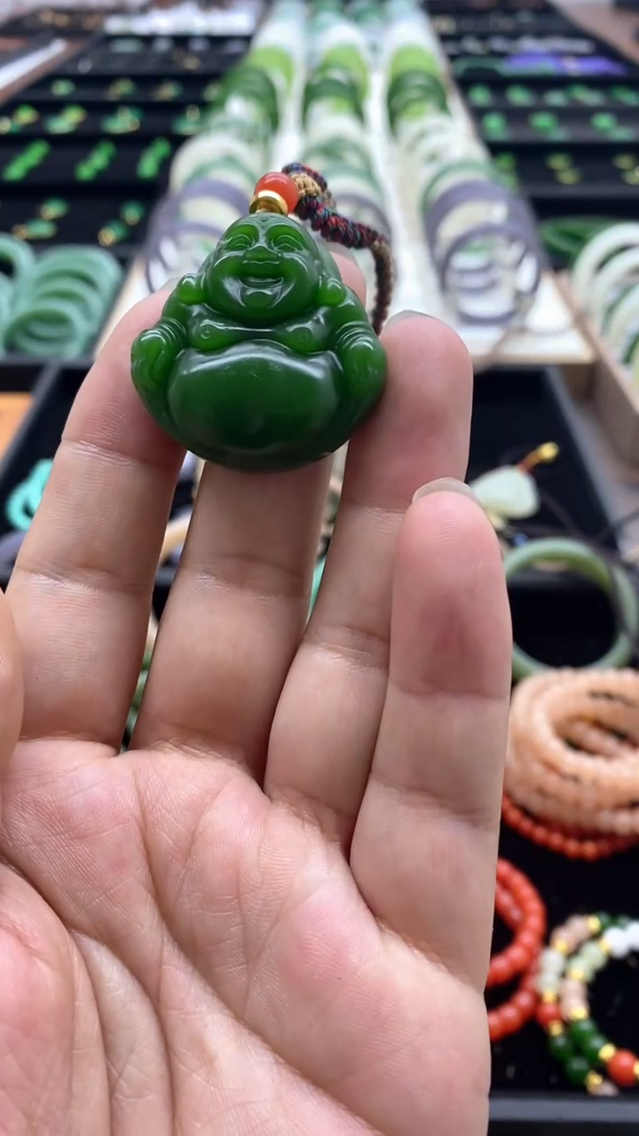 【闪购商品】和田玉（碧玉）未镶嵌吊坠(赠链)碧玉佛公