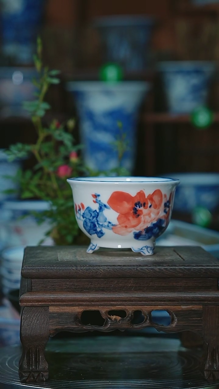 【闪购商品】摆件手绘陶瓷内口6.8高5.3深