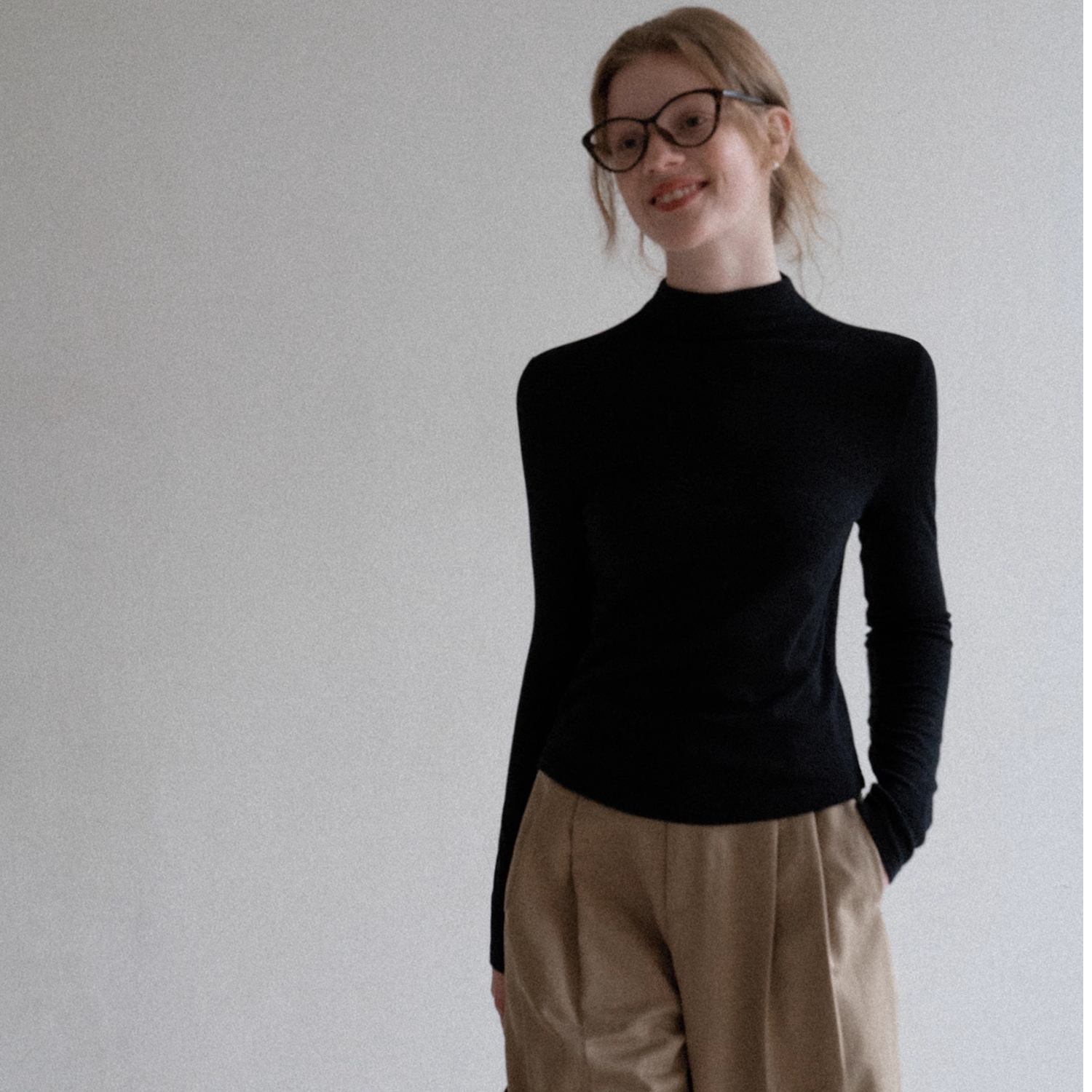 羊城故事秋冬套头纯色【立领】长袖t恤女百搭打底衫上衣 Y50953848