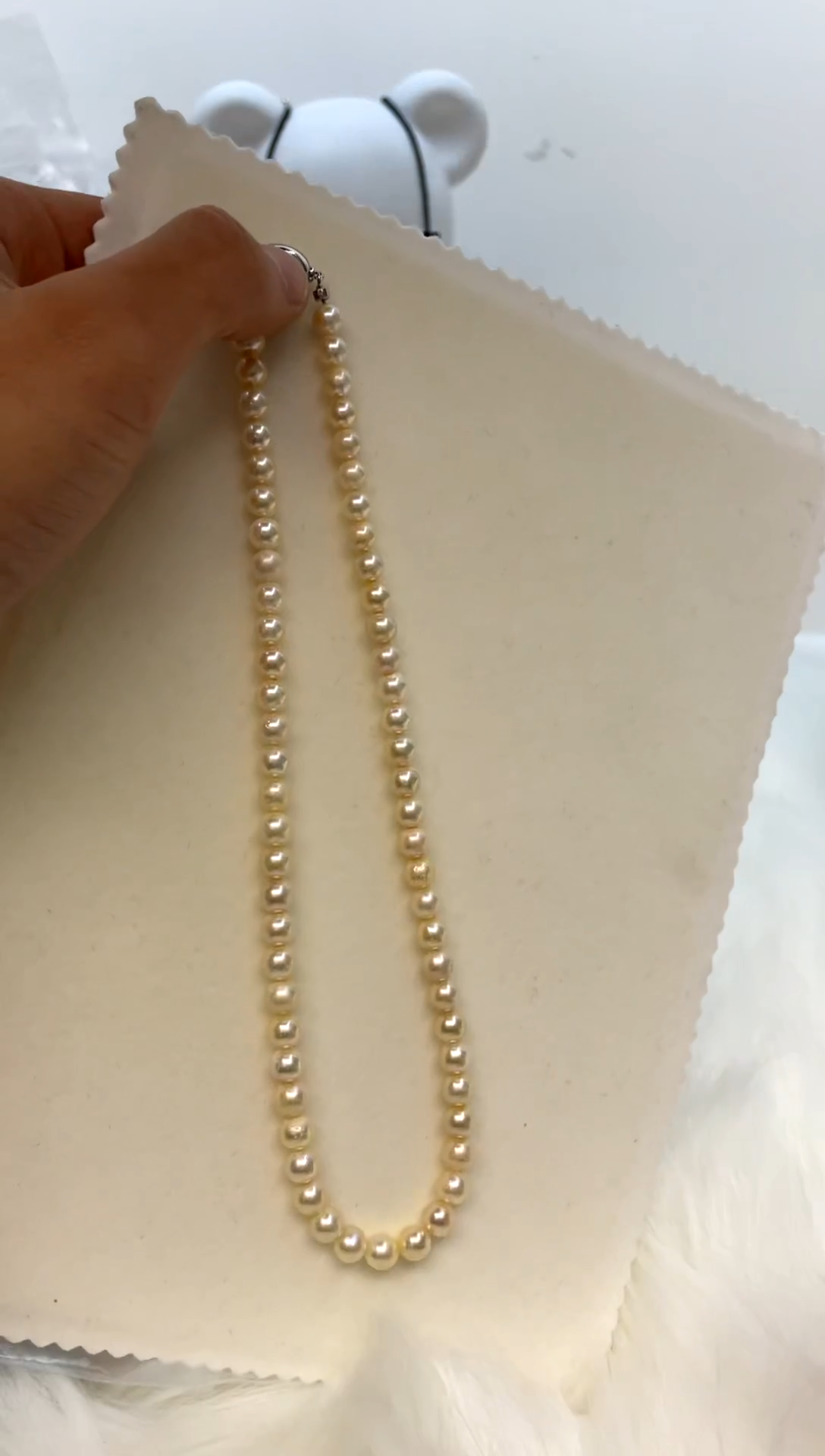 颈饰银S925镶嵌海水珍珠6-7