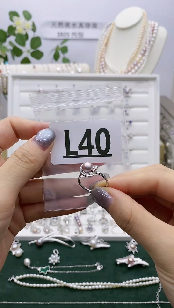 银S925镶嵌无淡水珍珠慢****士L40