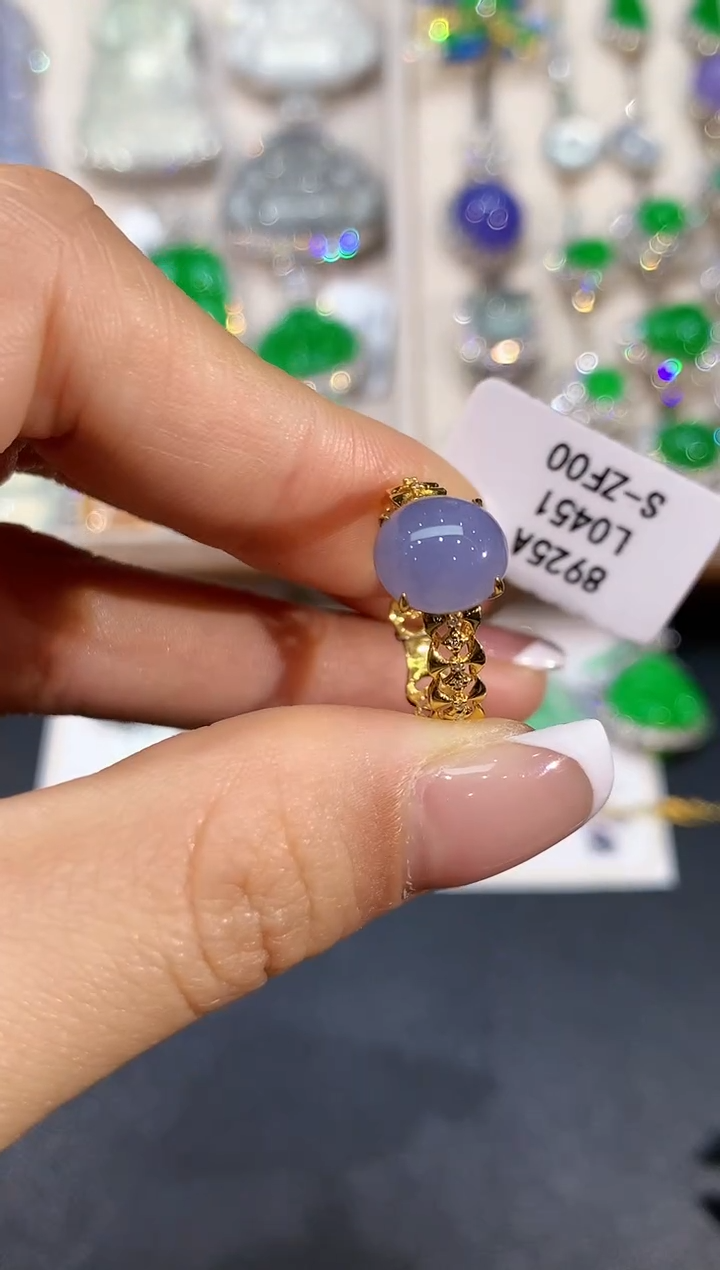 【闪购商品】翡翠18K金镶嵌戒指L0451