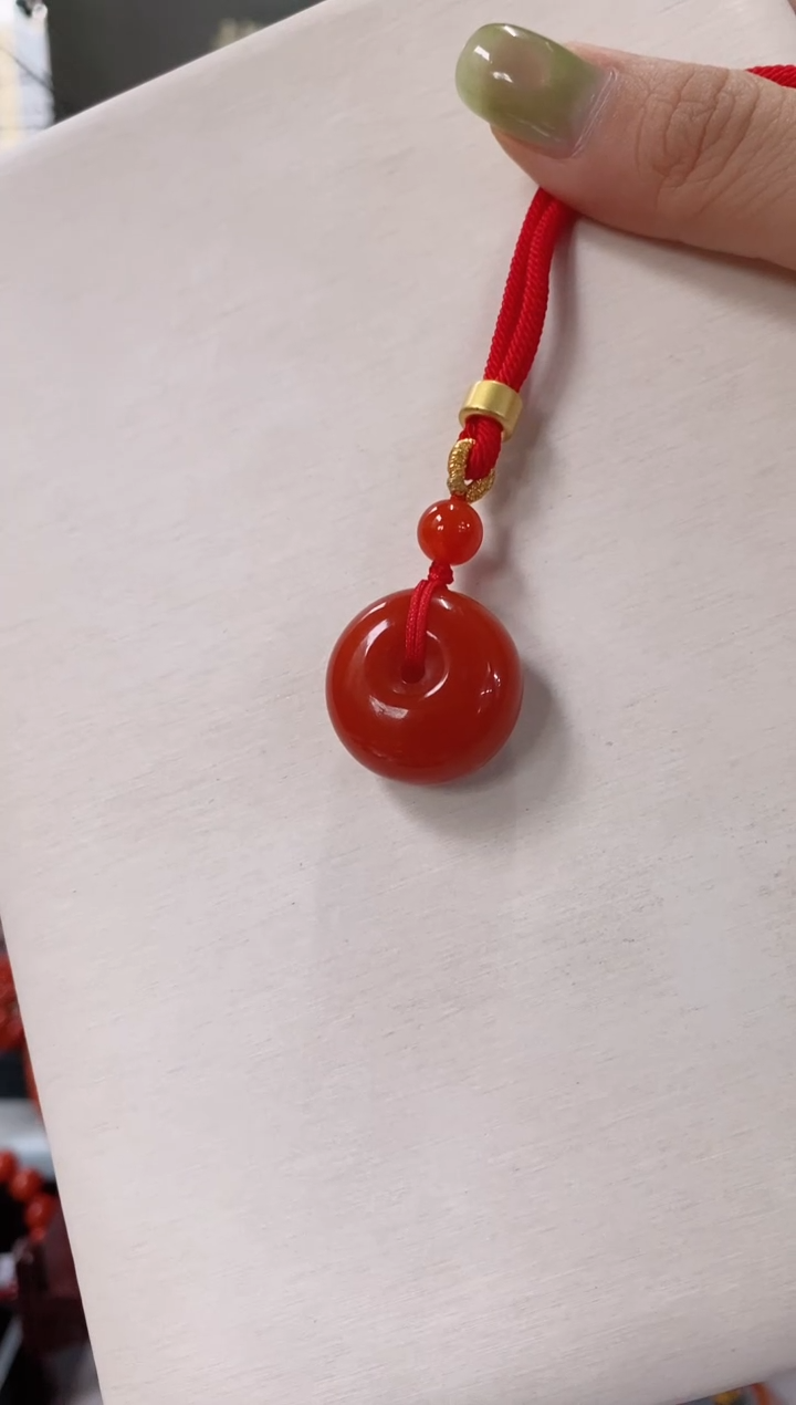 南红玛瑙未镶嵌吊坠(赠链)用****家语唐瓦西南红平安扣吊坠