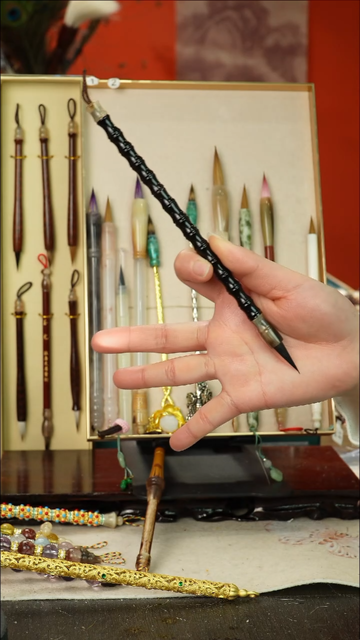 161号闪孤品高货毛笔链接 清水试笔 蘸墨不退