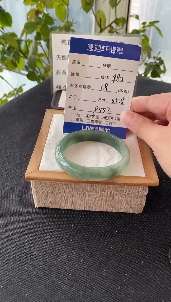 未镶嵌手镯翡翠55.5圈口D552编码