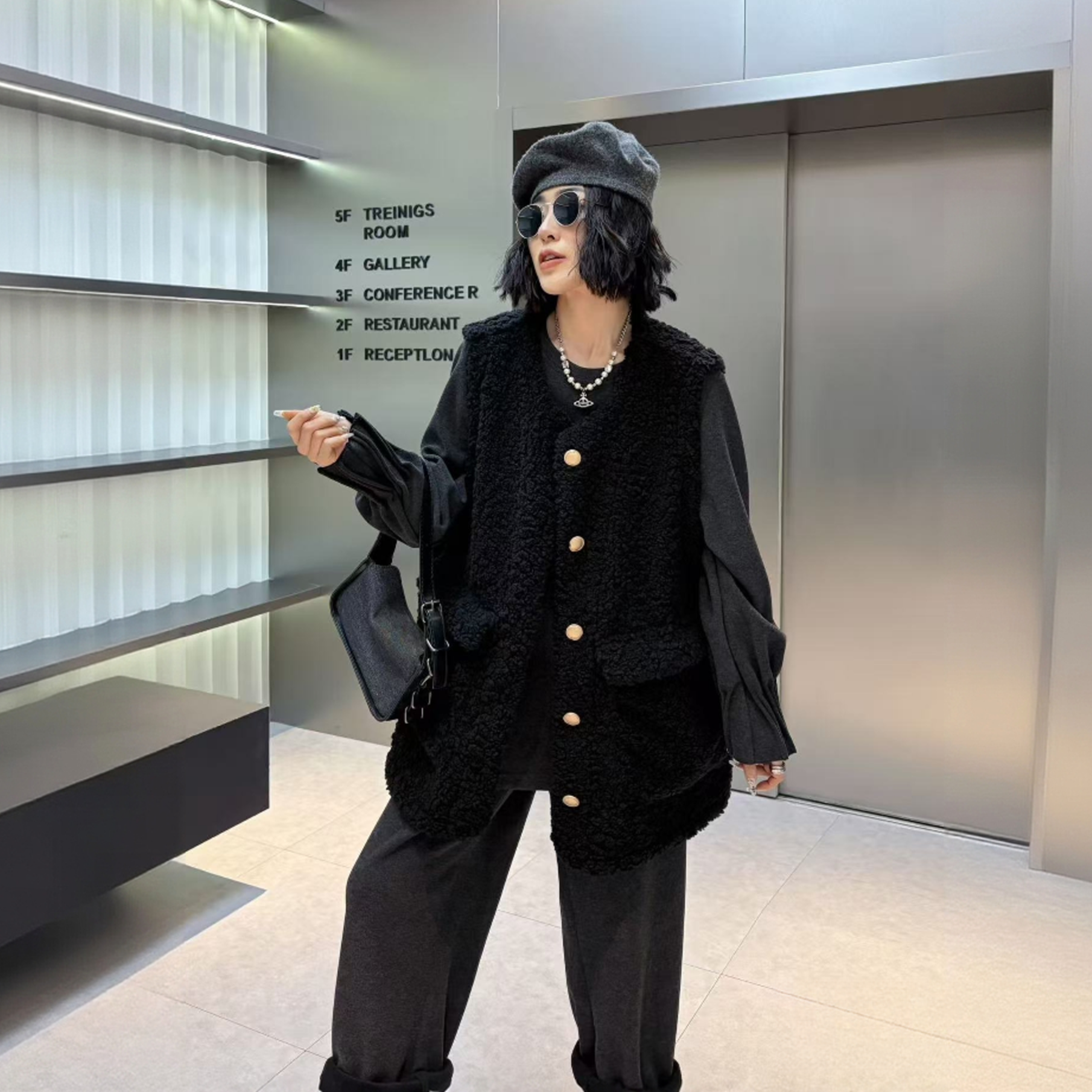 XPP特体大码300斤小香风气质马夹中长款宽松坎肩加厚马甲51172