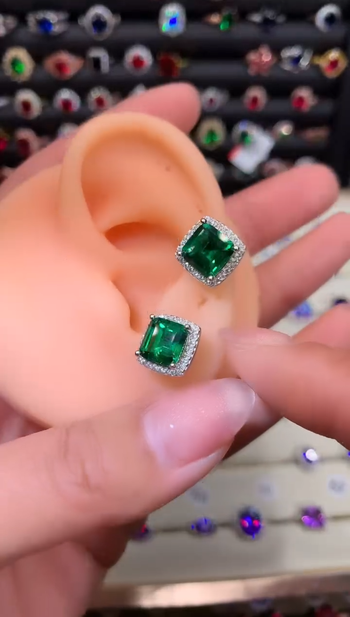 【闪购商品】透辉石耳饰银S925镶嵌10