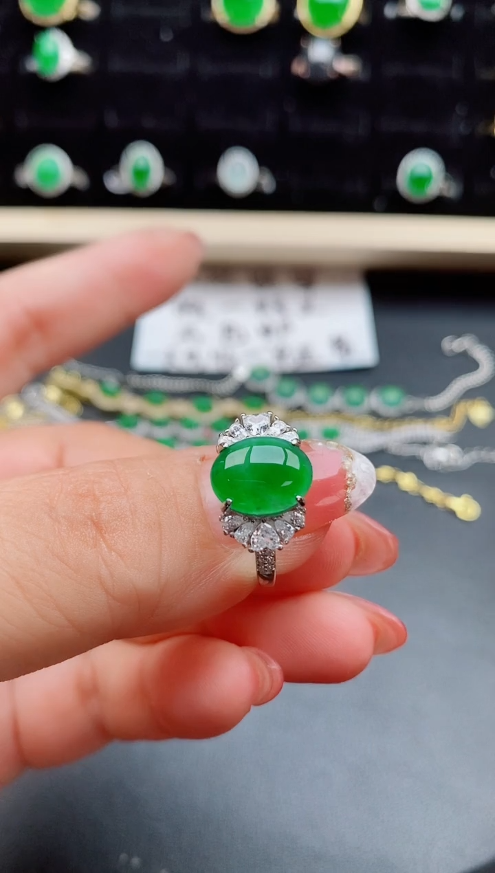 【闪购商品】翡翠戒指银S925镶嵌50850