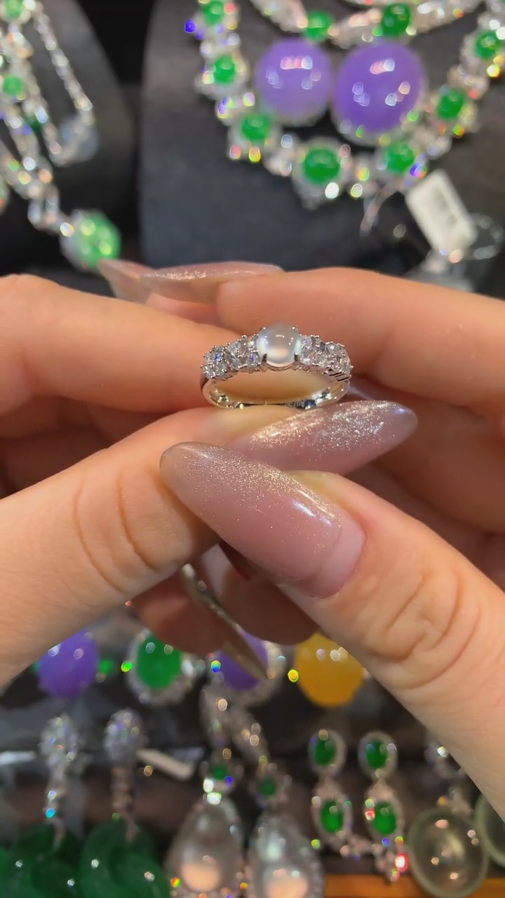 【闪购商品】翡翠戒指18K金镶嵌戒指