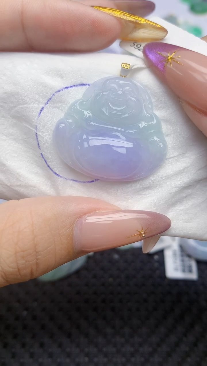 翡翠18K金镶嵌颈饰118   天然翡翠A货  百元以上9米证书费自理