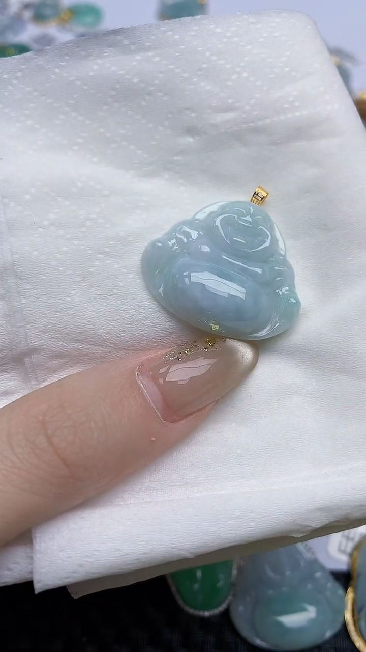 【闪购商品】翡翠颈饰18K金镶嵌天然翡翠A货