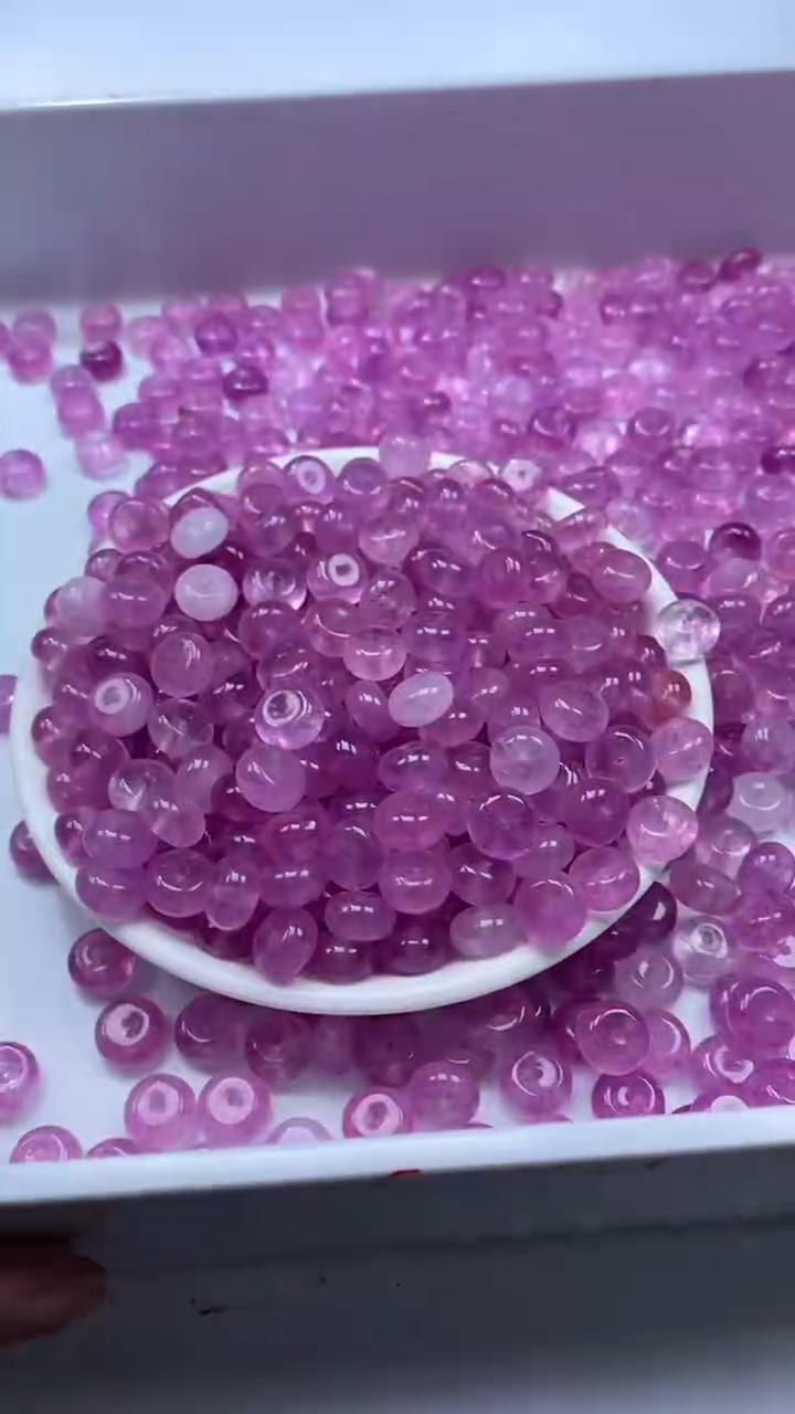 颈饰未镶嵌水晶W3391-粉紫碧玺算盘10*6mm15颗