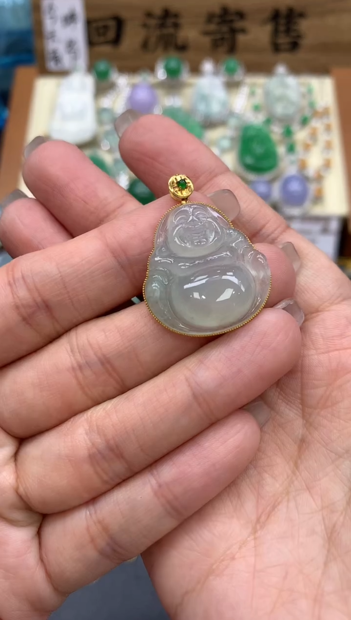 【闪购商品】翡翠颈饰18K金镶嵌90-中国好珍宝