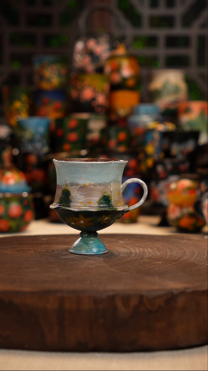 油画    釉下彩   杯子