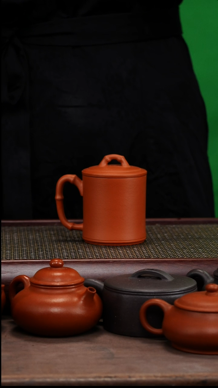 【闪购商品】紫砂茶壶朱砂竹节盖杯