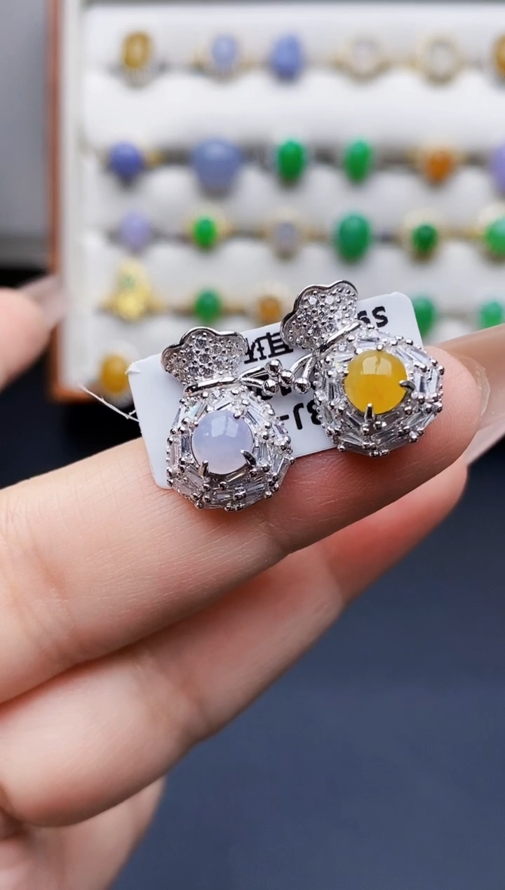 银S925镶嵌戒指翡翠0241