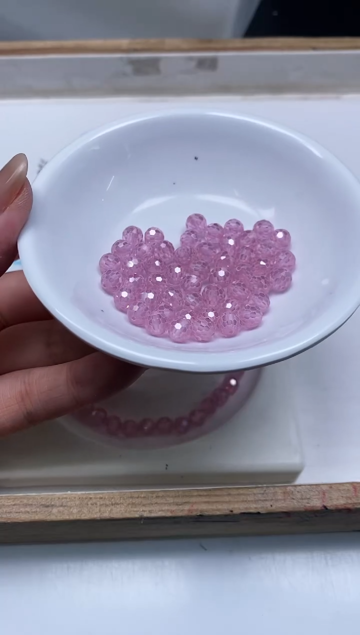 散珠天然锆石未镶嵌T344 粉锆石切面6mm10个9元