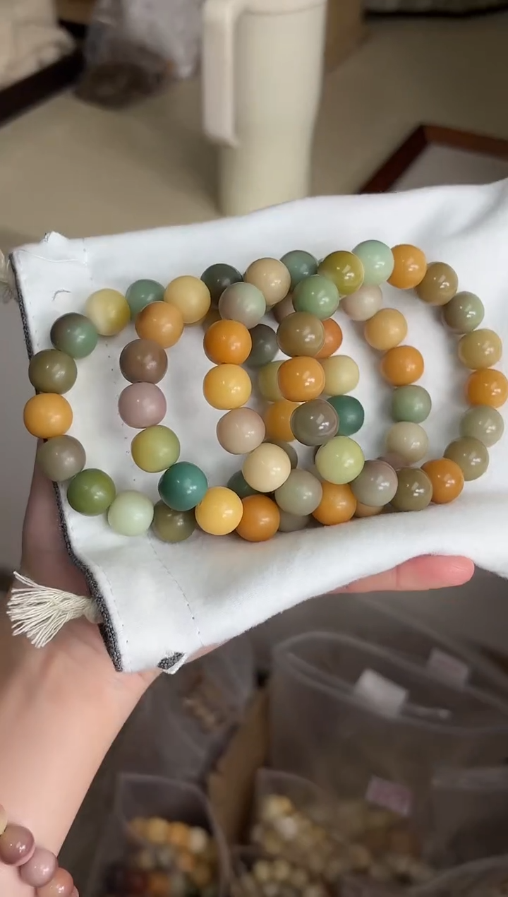 手串菩提根/象牙果e01干磨苹果青柠芝士13*14mm手串